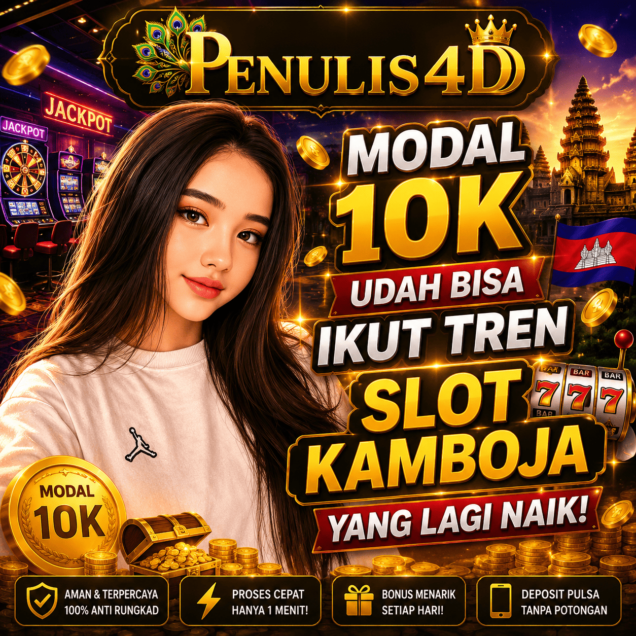 PENULIS4D > Cukup Modal 10K Pengguna Sudah Bisa Maxwin di Slot Kamboja Hari Ini